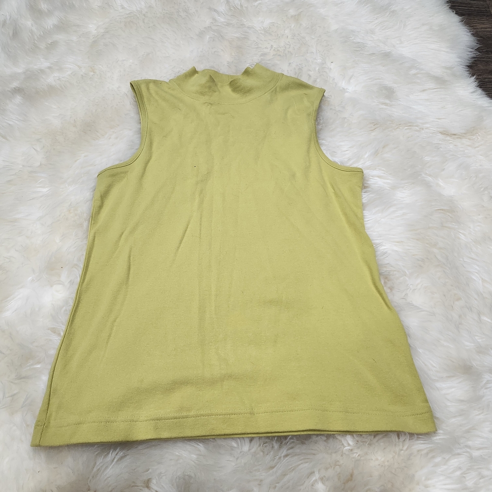 Christoper And Banks Vibrant Sleeveless Lime Women's Top Size Large
